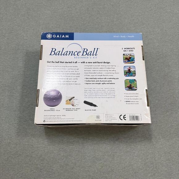 Gaiam Beginner Balance Ball Small 55cm Includes Ball Plug & DVD - Picture 6 of 6